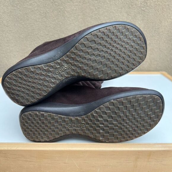 Blondo Winter Suede Boots Fur Lined Chocolate Brown Womens Size 6 Pull On Warm - Picture 7 of 9